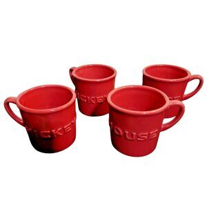Disney Mickey Mouse Dinnerware Collection Red Ceramic Coffee Cups Set Of 4